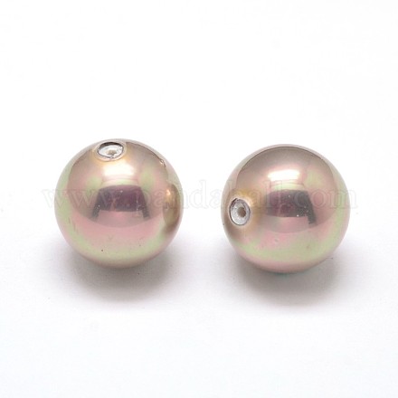 Half Drilled Round Shell Pearl Beads BSHE-M002-16mm-31-1