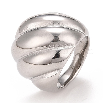 304 texturierter stämmiger Ring aus Edelstahl RJEW-B040-19P-1