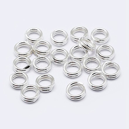 925 серебряное разделенное кольцо для прыжков STER-F036-01S-0.6x8mm-1