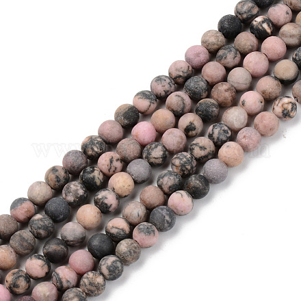 Chapelets de perles en rhodonite naturelle G-S369-010A-A-1