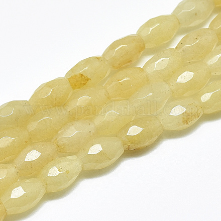 Chapelets de perles en jade topaze naturelle G-S357-A12-1