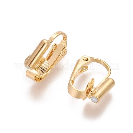 Brass Clip-on Earrings Findings X-KK-L175-01G-1