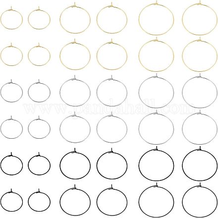 90 шт. 9 стиля фурнитуры для сережек из нержавеющей стали 304 и хирургической нержавеющей стали 316L STAS-UN0032-03-1