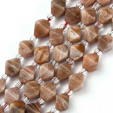 Chapelets de perles de sunstone naturelle naturelles G-Z014-02-1