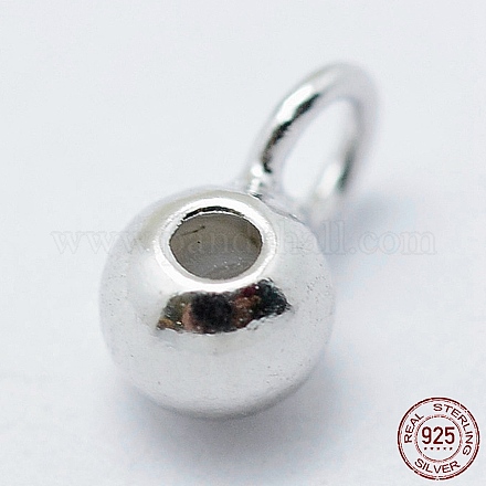 925 gancio a tubo in argento sterling placcato in rodio STER-I014-4mm-25P-1