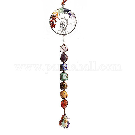 Grandes décorations pendentif thème chakra HJEW-PW0001-004D-S-1