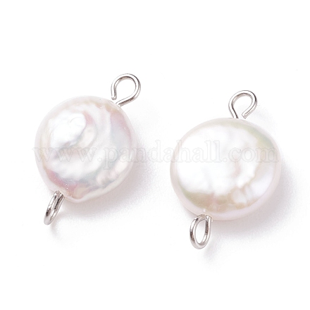 Ciondoli connettore perla keshi perla barocca naturale PALLOY-JF01495-01-1