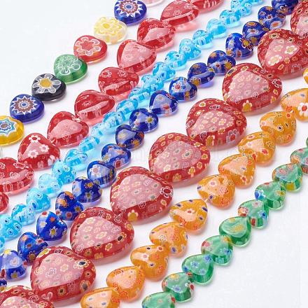 Chapelets de perles en verre de millefiori manuelles LK-F009-04-1
