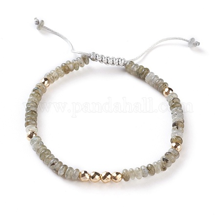 Natural Labradorite Braided Bead Bracelets BJEW-O175-C02-1