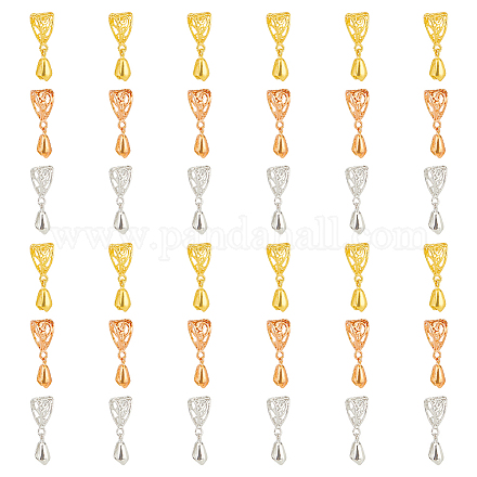 36 шт. 3-цветная филигранная стойка с покрытием из латуни для ледоруба KK-HY0001-83-1