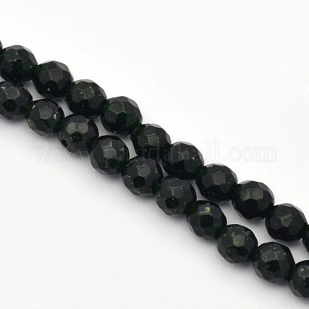 Synthetik grün goldstone Perlen Stränge G-E302-082A-4mm-1