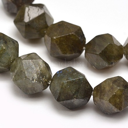Faceted Natural Labradorite Gemstone Bead Strands G-J331-13-8mm-1