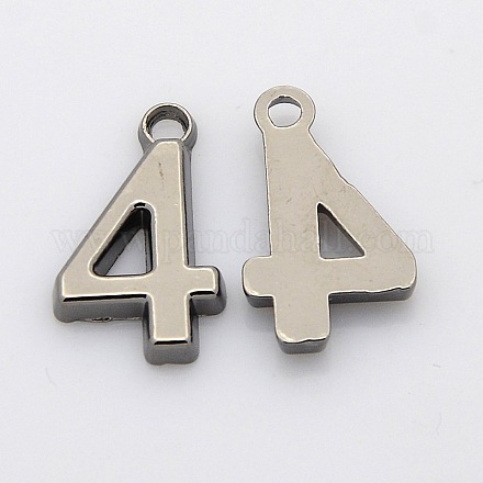 Rack Plated Zinc Alloy Number Charms PALLOY-A062-4B-NR-1