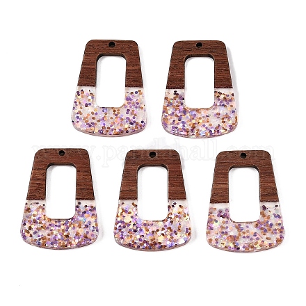 Подвески из эпоксидной смолы и орехового дерева RESI-T057-13C-1