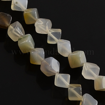 Natural Grey Agate Stone Bead Strands G-R184-13-1
