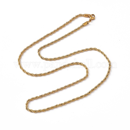 201 collar de cadena de cuerda de acero inoxidable para hombres y mujeres. NJEW-P268-A36-2X5-1