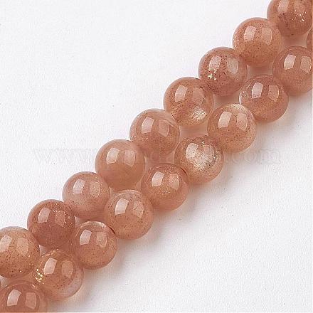 Chapelets de perles de sunstone naturelles G-G945-12-5mm-1