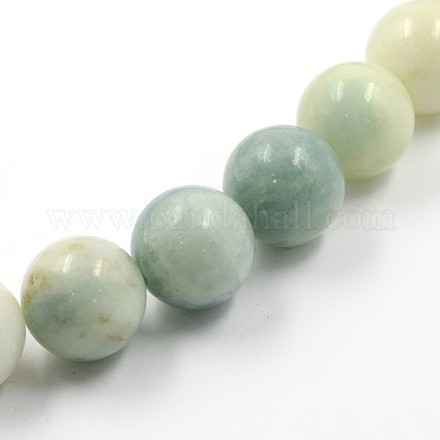 Brins de perles rondes en amazonite de fleurs naturelles G-E250-04-16mm-1