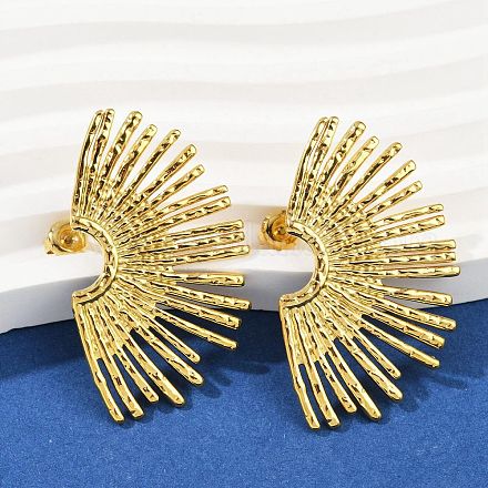 Серьги-гвоздики из нержавеющей стали 304 EJEW-U070-04G-1