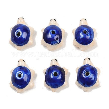 Ручной работы яркие остеклением шарики фарфора PORC-CJC0009-03D-1