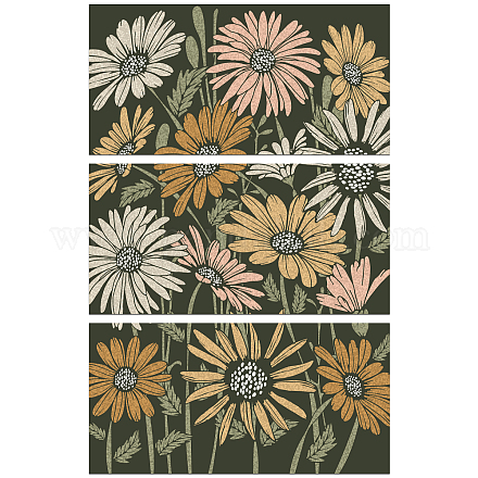 3 foglio di 3 stili di adesivi decorativi impermeabili in PVC con fiori DIY-WH0404-030-1