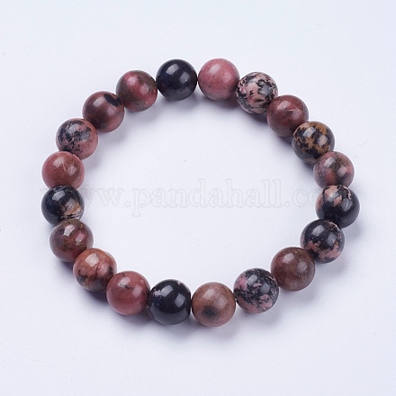 Натуральный Rhodonite бисера браслеты простирания BJEW-I253-10mm-26-1