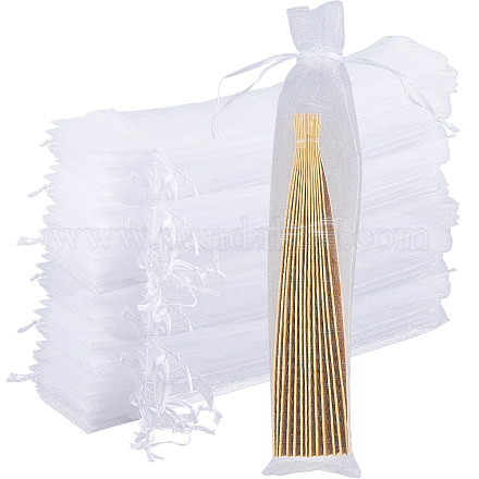 100 шт. прямоугольные сетчатые подарочные пакеты из полиэстера ABAG-GF0001-33-1