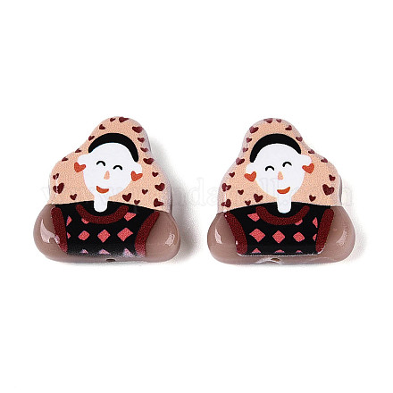 Печатные непрозрачные бусины из смолы&nbsp;RESI-N043-17C-1