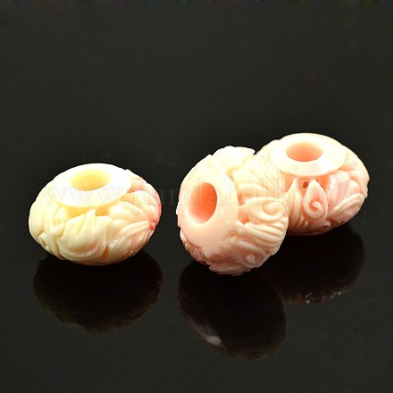 Rondelle Dyed Synthetical Coral Beads CORA-P001-37A-1