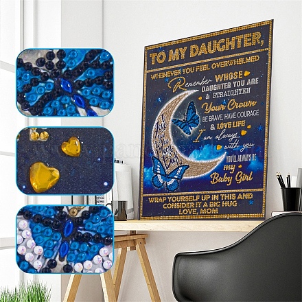 Kits de pintura de diamantes con tema de mariposa diy DIAM-PW0004-046B-1