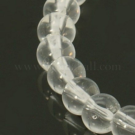 Perles en verre  rondes claires transparentes 6mm X-GR6mm01Y-1