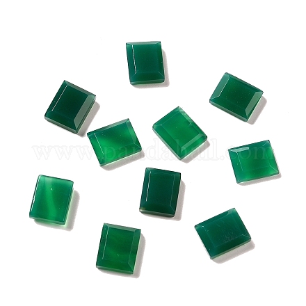 Gefärbte und erhitzte natürliche grüne Onyx-Achat-Cabochons G-G975-04B-02-1