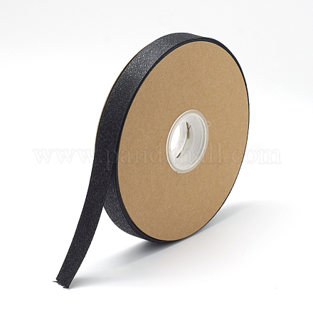韓国の片面サテンリボン  ポリエステルリボン  ブラック  1インチ（25mm）  約30ヤード/ロール SRIB-S045-0006-1