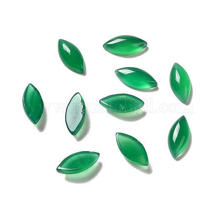 Gefärbte natürliche grüne Onyx-Achat-Cabochons G-G975-02-1