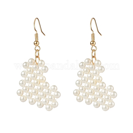 Orecchini pendenti con perle di perle a cuore EJEW-JE04562-1