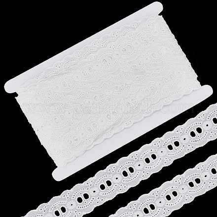 15 ярд хлопковых кружевных лент с цветочной вышивкой SRIB-FG0001-24-1