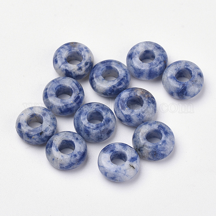 Perles de jaspe tache bleue naturelle G-Q973-13-1