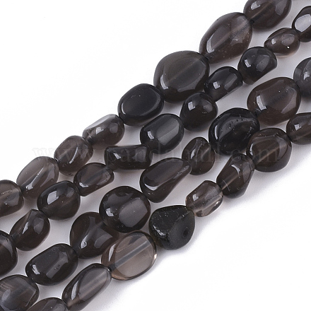 Natürlichen Obsidian Perlen Stränge G-S363-038A-1