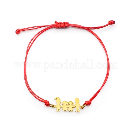 Bracelets de perles tressées en cordon ciré réglable STAS-N090-JA710-2-1