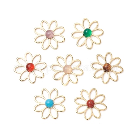 Подвески из натурального розового кварца/красной яшмы/тигрового глаза/аметиста/сердолика/агата/синтетической бирюзы PALLOY-JF03467-1