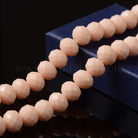 1 Strand Opaque Solid Old Lace Color Crystal Glass Rondelle Bead Strands X-EGLA-F047A-07-1