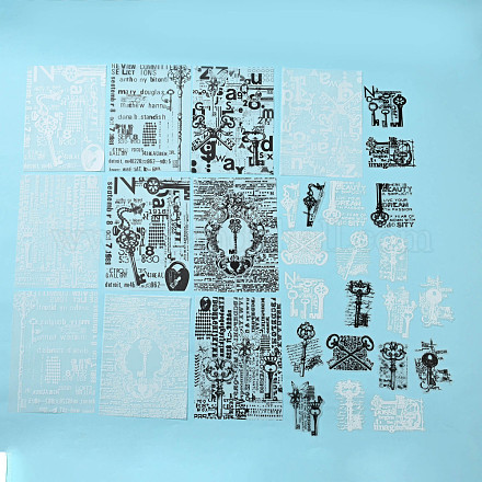 30 pièces 15 styles kits de papier scrapbook thème clé DIY-D075-08-1