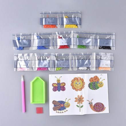DIY Diamond Painting Stickers Kits For Kids X-DIY-F051-13-1