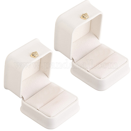 2 шт. подарочные коробки для колец из искусственной кожи LBOX-CL0001-03-1