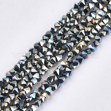 Chapelets de perles en verre électroplaqué EGLA-S179-02B-A01-1