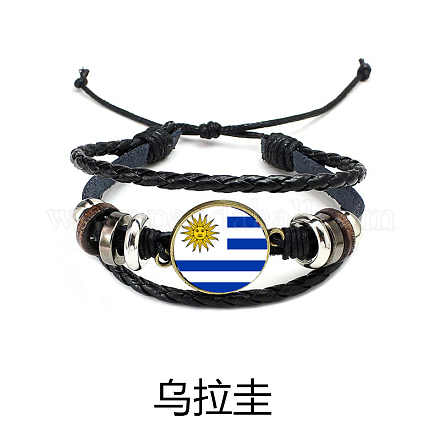Cordon en cuir tressé réglable rétro bracelets multi-brins BJEW-TA0002-05F-1