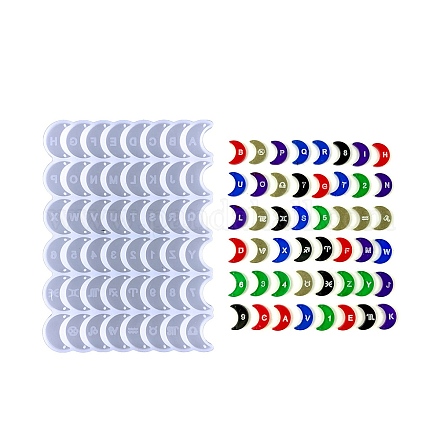 Mond mit Silikonformen für Buchstabenverbindungsanhänger DIY-J009-05B-1