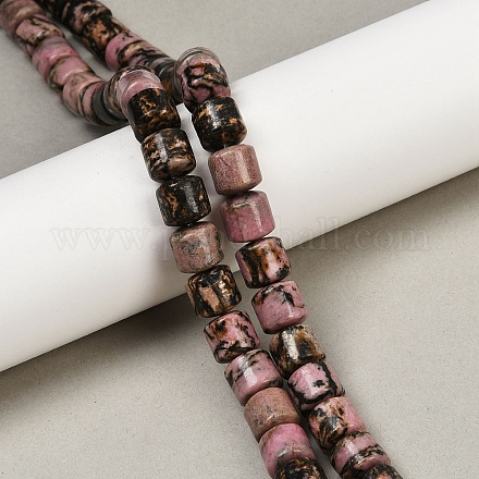 Природные родонит бисер нитей G-G275-D07-10x10mm-1