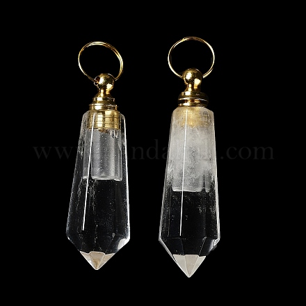 Pendentifs de bouteille de parfum en cristal de quartz naturel G-A026-15-1