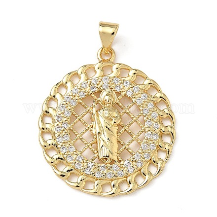 Латунные микро проложить кубического циркония подвески KK-L243-05G-03-1